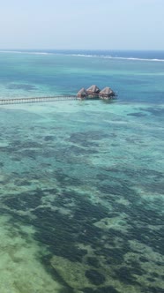 Vertical Video of the Ocean Near the Coast of Zanzibar Tanzania