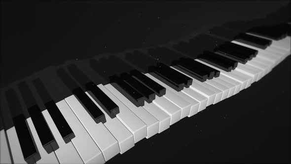 Piano keys, 3D animation