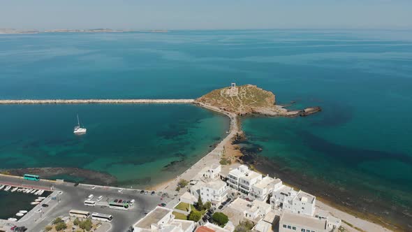 Aerial View of Apollo Temple's Entrance on Naxos in Greece.