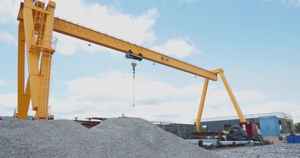 Massive Yellow Crane in the Docks, Heavy Machinery, 