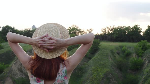 Rear View Of Girl In The Straw Hat 3