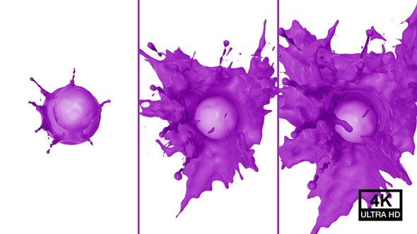 Purple Paint Drop Splash 4K alt