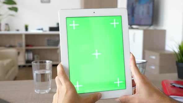 Digital Tablet PC with Green Screen Chroma Mock Up