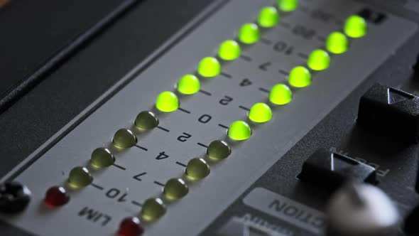 LED Indicator of Sound Level Signal on the Mixing Console in Macro