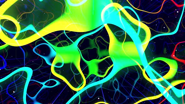 Motion Graphic Abstract Colorful Looped Bg Modern Art Fly in Art Space Multilayer Structure with