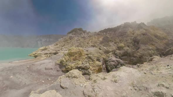 Mountain Landscape with Crater Lake