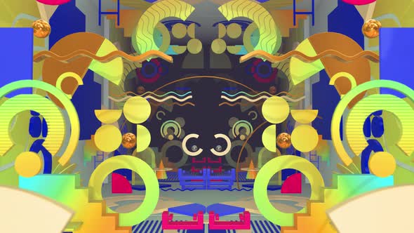 Flat Style 3 D Geometry 04 4K alt