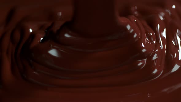 Super Slow Motion Shot of Pouring Meldet Chocolate at 1000Fps