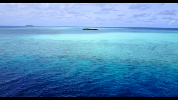 Aerial drone shot texture of paradise sea view beach journey by aqua blue lagoon and white sandy bac