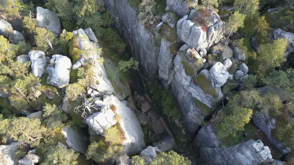 Amazing Rock Formation on Szczeliniec Wielki in Table Mountains National Park. Tourist Attraction of