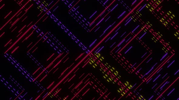 Floating Neon Pixel Background Vj Loop