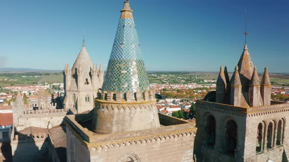 Aerial View of the Remarkable Medieval Landmark with Elegant Architecture