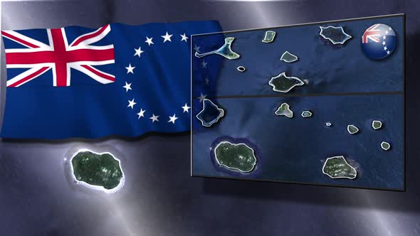 Cook Islands Flag And Map Animation alt