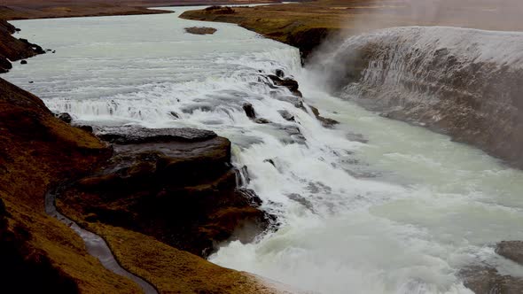 The Famous Gullfoss Waterfall in Iceland