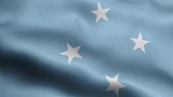 Federated States Of Micronesia Flag Seamless Closeup Waving Animation