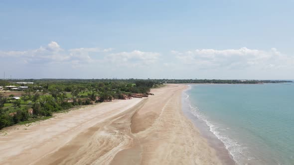 Moving Drone Shot of Casuarina Beach at Darwin, Northern Territory