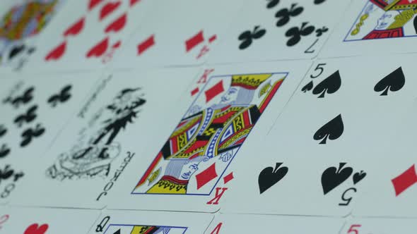 Modern Deck Of Cards For Playing Poker On The Table In The Casino