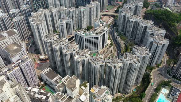 Top view of city in Hong Kong