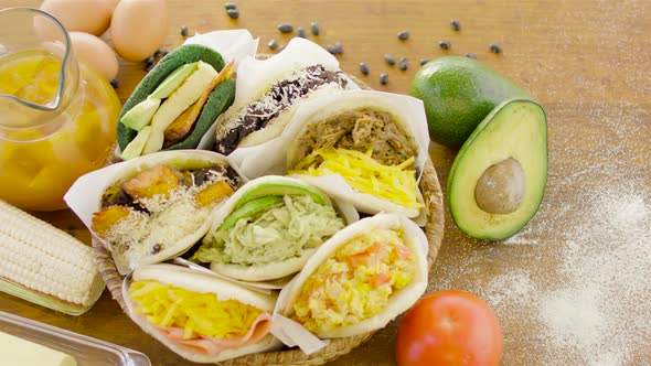 Arepas, Venezuelan dish made of corn flour