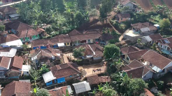 Aerial Clip of a small village area in Indonesia