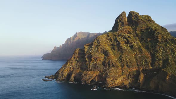 Incredible Mountain Scenery on the Ocean in the North of the Spanish Volcanic Island of Tenerife