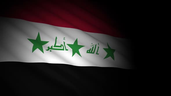 Iraq Flag Blowing in Wind