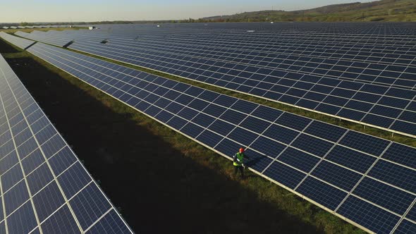 Drone Shooting Solar Panel Station