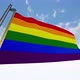 Flag LGBT On Flagpole Sky Cloud Background Looped - VideoHive Item for Sale