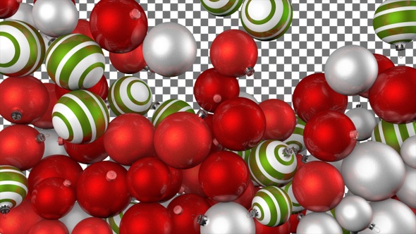 Christmas Balls Transition -  Red White Green