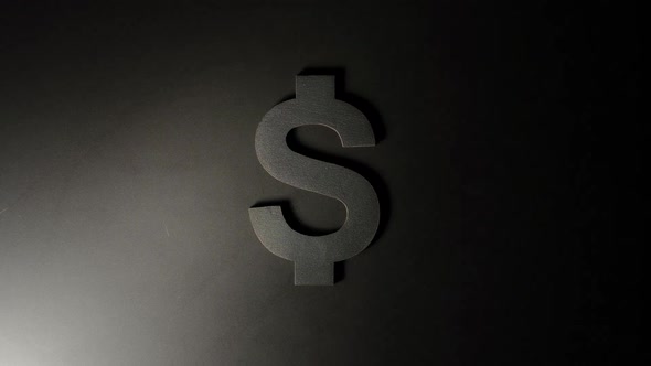 Moving Light Illuminates Us Dollar Symbol