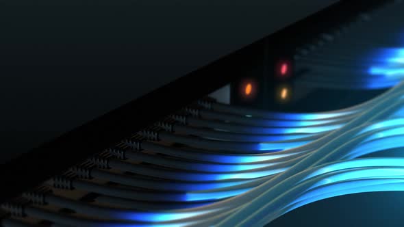 Ethernet Cables Connected To Modem With Digital alt