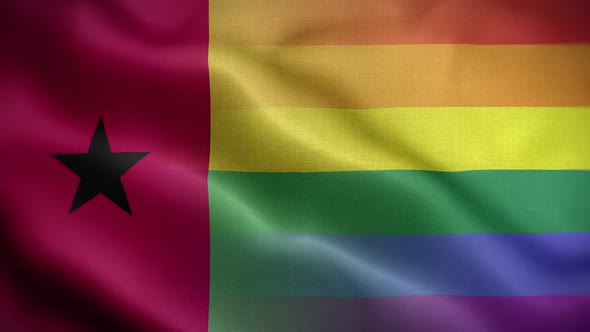 LGBT Guinea Bissau Flag Loop Background 4K