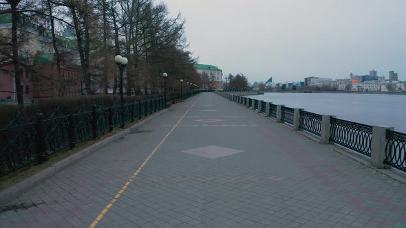 Empty City Embankment During the Pandemic