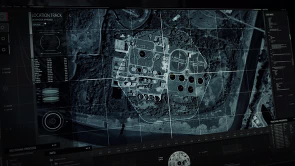 Satellite Network Control System Interface Conducts Location Coordinates Scan alt