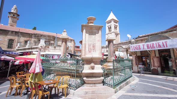 Fountain in the Old Town Timelapse Hyperlapse