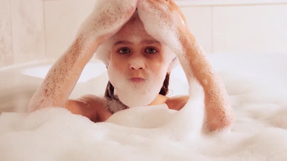 Girl in a Bath with Foam