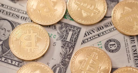 Golden Bitcoin and US Dollar