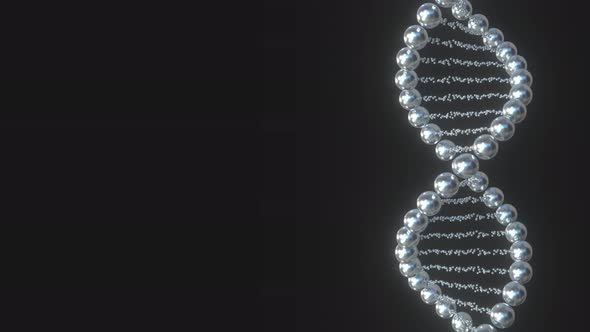 DNA Molecule Model Made of Metal Balls