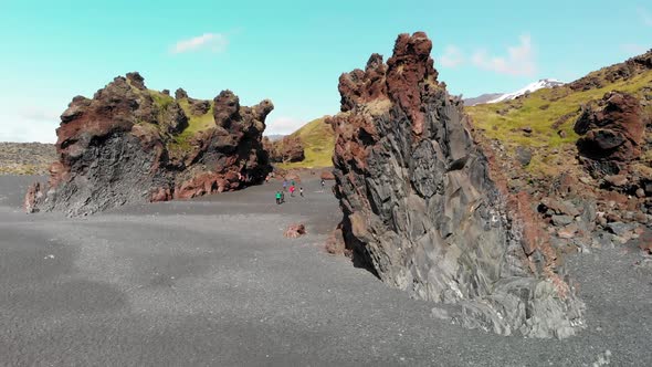 Djupalonssandur Rocks Along the Coastline in Summer Season Iceland