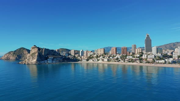 Aerial View. Mediterranean Coast in Benidorm, Spain