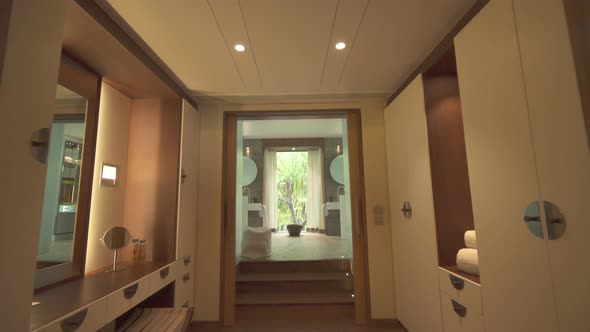 A bathroom interior design in a luxury resort hotel.
