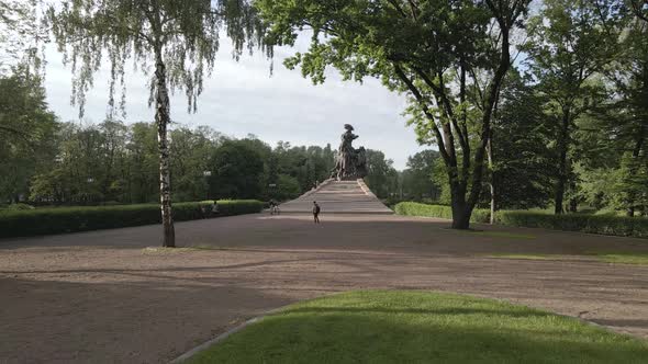 Kyiv, Ukraine: Babi Yar. Memorial Mass Murder of Jews. Aerial View, Flat,gray