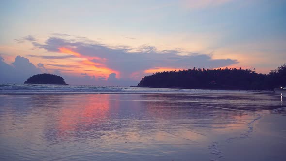 Sweet Reflection Of Sunset On Kata Beach.