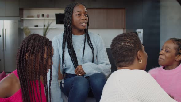 Portrait of Black Family Quarreling Emotionally at Home