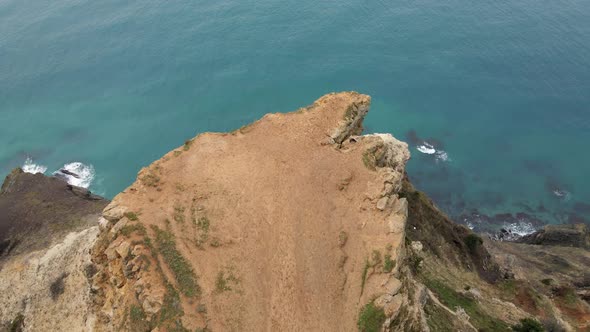Flying on a Drone Over Cape Fiolent in the Spring on the Day