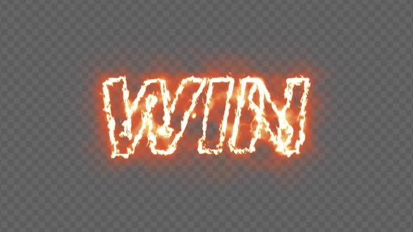 Win Fire Text Fire Effect Motion with Alpha