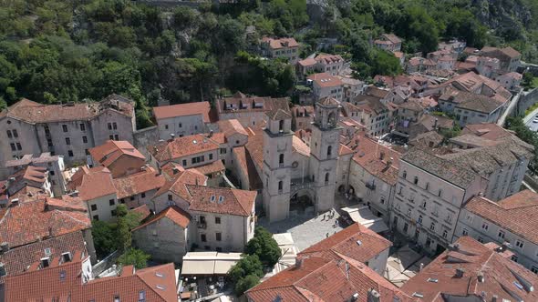 Aerial View of Old Town Kotor, Montenegro