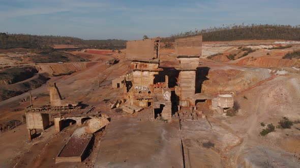 The remains of the furnace of an abandoned mining operation.