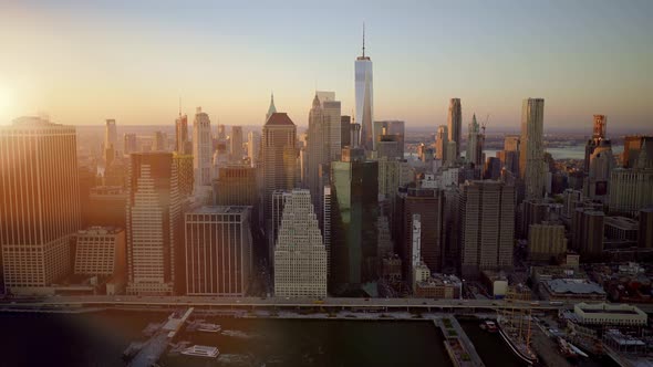 Establishing Shot of Modern High Rise Skyscraper Buildings in City Metropolis