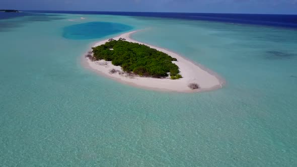 Aerial drone nature of tropical tourist beach break by ocean and sand background